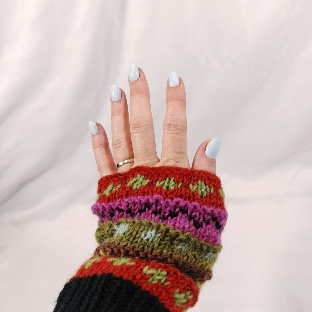 Lakhays Multicolor Fingerless Gloves; Winter Hand Warmers NWT - Picture 2 of 5